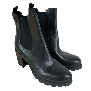 Veronica Beard NWOB Winnie Combat Bootie Water Resistant Black Size 11M Leather